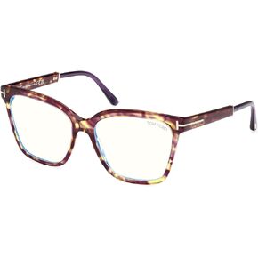 توم فورد FT5892-B Blue Block Multicolor Havana 56/16/140 Frame Women Eyewear