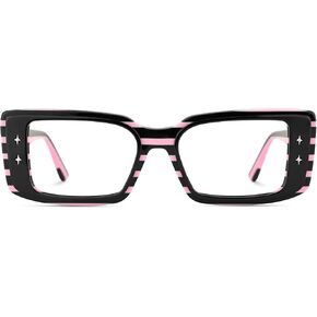 Zeelool Glasses Frames for Women Rectangle Blue Light Glasses Fashion Retro Designer Fake Eyeglasses Anti Eyestrain Gleam