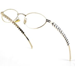 Y2K Blue Light glasses for Women, Retro 90s Narrow Oval Eyewear with Heart Diamond LA048 in Saudi Arabia