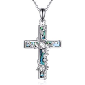 YFN Cross Necklace Sterling Silver Religious Cross Pendant Jewelry Christian Gifts for Women Men
