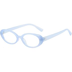 Retro Oval Glasses for Women Men Fashion 90s Blue Light Blocking Glasses Small Face Clear Lens Eyeglasses