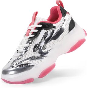 DREAM PAIRS Kids Girls Sneakers Jelly Sole Lace up Shoes Lightweight Walking Shoes for Girls Boys