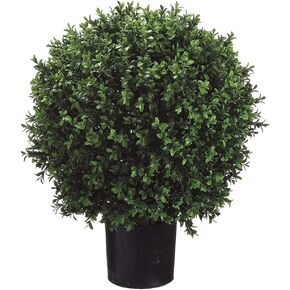 26 Inch Tall Boxwood Ball-Shaped Artificial Topiary w/Pot Indoor/Outdoor