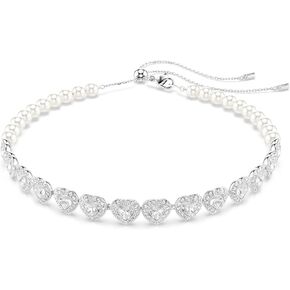 Swarovski Ariana Grande Angelic Mixed Cut Heart Crystal Choker Necklace in Rhodium Finish - Part of the Ariana Grande x Capsule Collection