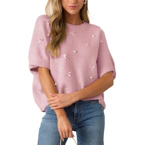 Kedera Womens قصيرة الأكمام سترة سترة الطاقم