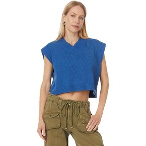 Free People Womens Easy Street Vest Deja Blue Small