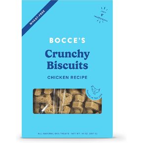 Bocce's Bakery Oven Baked Chicken Recipe Treats for Dogs, Wheat-Free Dog Treats, Made with Real Ingredients, Baked in The USA, All-Natural Chicken, Pumpkin & Rosemary Biscuits, 14 oz