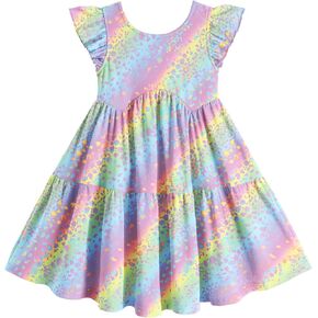 Arshiner Toddler Dress Girls Backless Tiered Summer Dresses Cute Swing Beach Sundress with Pockets for 2-8Y