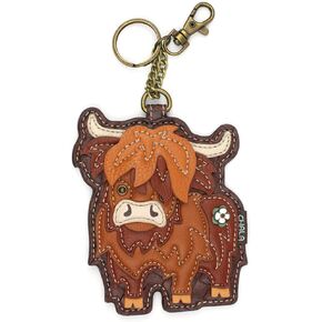 CHALA Farm Collection Women's Decorative Key Fob/Coin Purse Accessory (Spotted Pig - Pink)