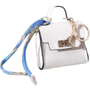Mini Backpack Keychain Coin Purse for Women Small Keychain Purse Change Pouch Key Chain Change Purse Little Miniature Bag Charm Cute Key Headset Bag (Red)
