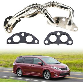 Engine Oil Cooler Line Hose Lower Pipe Assembly with Gaskets Compatible for Toyota Venza Highlander Sienna Lexus RX350 RX450h 3.5L 2007-2016.Replace#04004-29131,15767-31020,15785-31010,11496-31010.