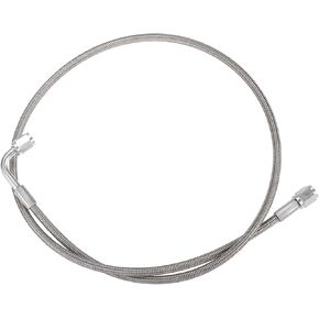 AN3 Braided Steel Turbo Oil Feed Line 90 Degree to Straight Hose End, 36" Remote Turbocharger Oil Drain Return Line Universal for Car PTFE Silver Tone Replacement Car Parts