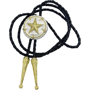 Selovo American American Western Star Men's Bolo Tie Gold Silver Color