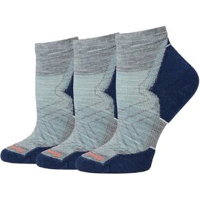 Smartwool Run Targeted Cushion Ankle Socks Multipack - Merino Wool-blend - Mesh Zones for Breathability Light Gray MD (Women's Shoe 7-9.5) One Size