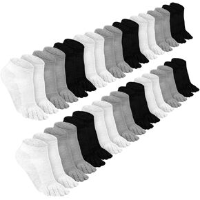 36 Pairs Women Toe Socks Bulk Cotton Ankle Five Toe Sock Low Cut for Women Men Athletic Running