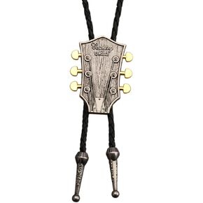 COOLLA Guitar Bolo tie Rodeo Cowboy Leather Necktie Western Bolo ties for Men Women