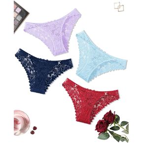 Avidlove Sexy Underwear for Women Lace Bikini Panties Low Rise Tangas Cheeky Underpants