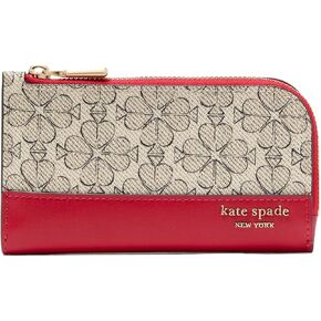 kate spade new york Devin Spade Flower Coated Canvas Small Slim Bifold Wallet, Ruby Citrus Multi