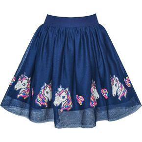 Girls Skirt Unicorn Horse Sequins Sparkling Tutu Dancing Size 4-5