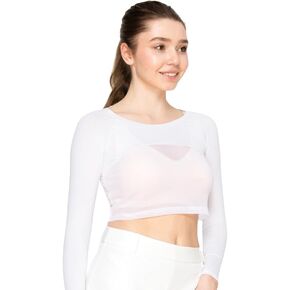 Small Golf Cooling Innerwear Women UV Protection Base Layer Inner Top Long Sleeves Crew Neck Athletic Clothing White