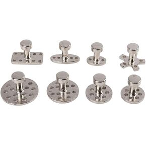 X AUTOHAUX 8pcs Silver Tone Metal Car Body Door Paintless Dent Repair Removal Tools Glue Puller Tab for Automotive
