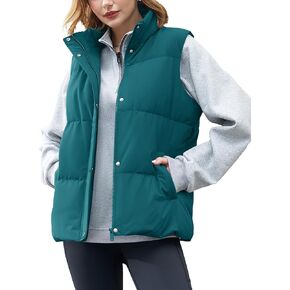 YUCOLEN Down Puffer Vest for Women Lightweight Warm Sleeveless Puffer Jacket 2024 Women Winter Trendy Puffy Vests