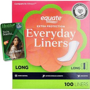 Everyday Liners - Long - 100 Liners with Active Coverage and Vital Volumes Tips Card Bundle