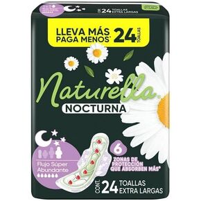 Ultra Soft Overnight Pads, 24 Count, Natural. Designed for Latin Women