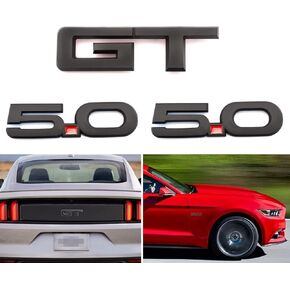 GT Accessories, 5.0 Badge - GT Emblem + 5.0 Emblems Decals Badge for Mustang 2018 to 2023 (GT5.0)