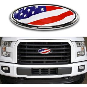 for Ford Emblem 9INCH Front Grill Decal Tailgate Emblem Oval 9X3.5INCH Badge Replacement for F-150 2004-2014 F-250/F-350 2005-2007 Explorer 2011-2016 Edge 2011-2014 Expedition Ranger