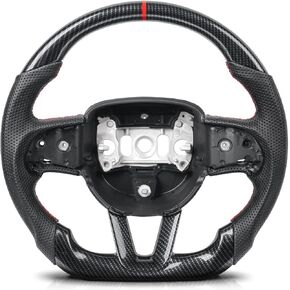 Hydro Dip Carbon Carbon Lives Wheel for Challenger Charger SRT 2015+/Durango 2015-2020/Grand Cherokee SRT 2014-2020 مع وجود حرارة جلدية مسطحة على شكل D