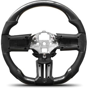 عجلة قيادة ألياف الكربون لـ Mustang EcoBoost/GT/Shelby GT350/GT350R 2012-2014 NAPPA على شكل D ثقب عجلة قيادة مخصصة