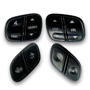 أزرار التوجيه 4pcs مفتاح التحكم في عجلة التوجيه يناسب 2003-2009 Chevy GMC Cadillac & More Silverado Tahoe Suburban Sierra Yukon Envoy Buick Rainier يحل محل 219977738 ، 21997739،199442