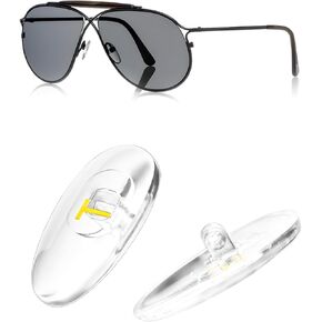 Replacement for Tom Ford Silicone Nose Pads 2 Pieces for Sunglasses General Rare Push-in nosepads (Silver)