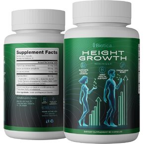 Height Growth Pills - Natural Hеight Growth Maximizer - Bone Up Calcium Supplement - Growth Factor Support, and Stature Development - Advanced Formula of Grow Pills