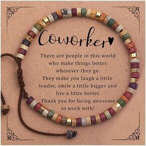 Appreciation Gifts for Women, Natural Stone Beaded Bracelet for Coworkers | Emotional Support Gift