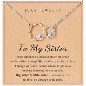 قلادة Jeka المتشابكة Infinity Dircles ، هدية عيد الأم ذات مغزى لأم ابنة أمي ، مثالية لأعياد الميلاد ، عيد الأم ، وعيد الميلاد