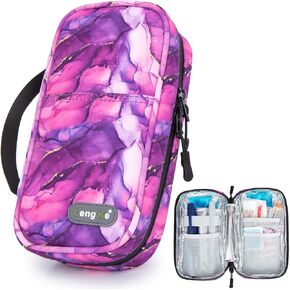 Leng Ke Insulin Cooler Travel Case with 2 Big Ice Packs for Longer Cooling Time - Portable Diabetes Travel Case for Insulin Pen and Diabetic Supply, TSA Approved Medicine Travel Cooler (Rainforest)