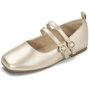 Hehainom Girls Dress Shoes Rhinestone Square Toe Toddler Flower Girl Ballet Flats Little Big Kids Mary Jane School Party Shoes