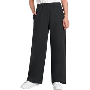 Weintee Women's Petite Wide Leg Knit Pants with Pockets