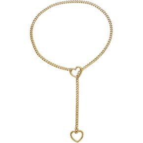 الفولاذ المقاوم للصدأ القابل للتعديل لآلام y-necklace للرجال ، مجوهرات قلادة الكوبية القوطية ، قلادة زلة حلقة القلب للنساء
