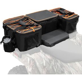 MYDAYS ATV Rear Storage Bags，ATV Rear Rack Cargo Bag，Rear Seat Gear Bag Universal Compatible with Most ATVs Polaris Sportsman Fourtrax Can-Am Kawasaki Arctic Cat CFMOTO