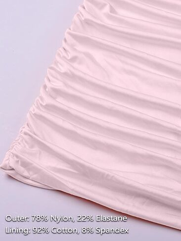 Satin Double Lined Tube Tops Ruched Strapless Camisoles Silky Summer Going Out Backless Shirts 2 Packs in Kuwait