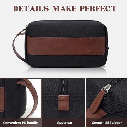 Vorspack Toiletry Bag for Men - Large Dopp Kit for Travel Water Resistant Travel Bag for Toiletries Accessories Lightweight Toiletries Bag - Black in Saudi Arabia