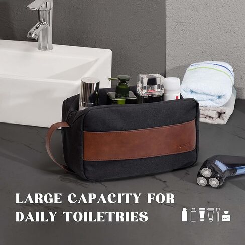 Vorspack Toiletry Bag for Men - Large Dopp Kit for Travel Water Resistant Travel Bag for Toiletries Accessories Lightweight Toiletries Bag - Black in Saudi Arabia