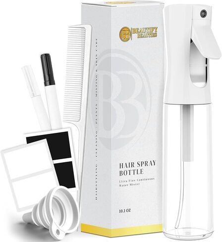 BeautifyBeauties Hair Spray Bottle – Ultra Fine Continuous Water Mister for Hairstyling, Cleaning, Plants, Misting & Skin Care (Clear) in Saudi Arabia