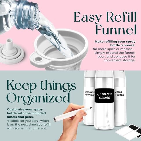 BeautifyBeauties Hair Spray Bottle – Ultra Fine Continuous Water Mister for Hairstyling, Cleaning, Plants, Misting & Skin Care (Clear) in Saudi Arabia