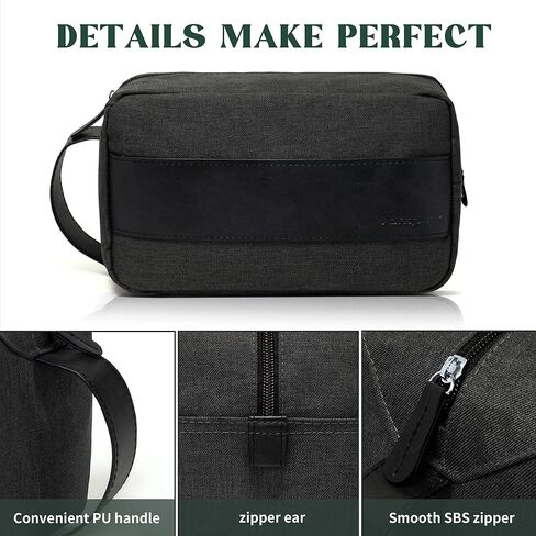 Vorspack Toiletry Bag for Men - Large Dopp Kit for Travel Water Resistant Travel Bag for Toiletries Accessories Lightweight Toiletries Bag - Black in Saudi Arabia