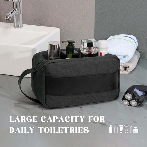 Vorspack Toiletry Bag for Men - Large Dopp Kit for Travel Water Resistant Travel Bag for Toiletries Accessories Lightweight Toiletries Bag - Black in Saudi Arabia