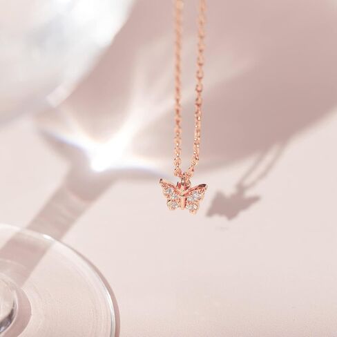 Pavoi 14k الذهب مطلي بذيء Zirconia قلادة قلادة للنساء | نقطة ، فيل ، فراشة ، أناناس ، قفل ، عقدة ، شجرة النخيل ، القوس ، قلادة مبتسم | قلادات سلسلة طبقات in Saudi Arabia